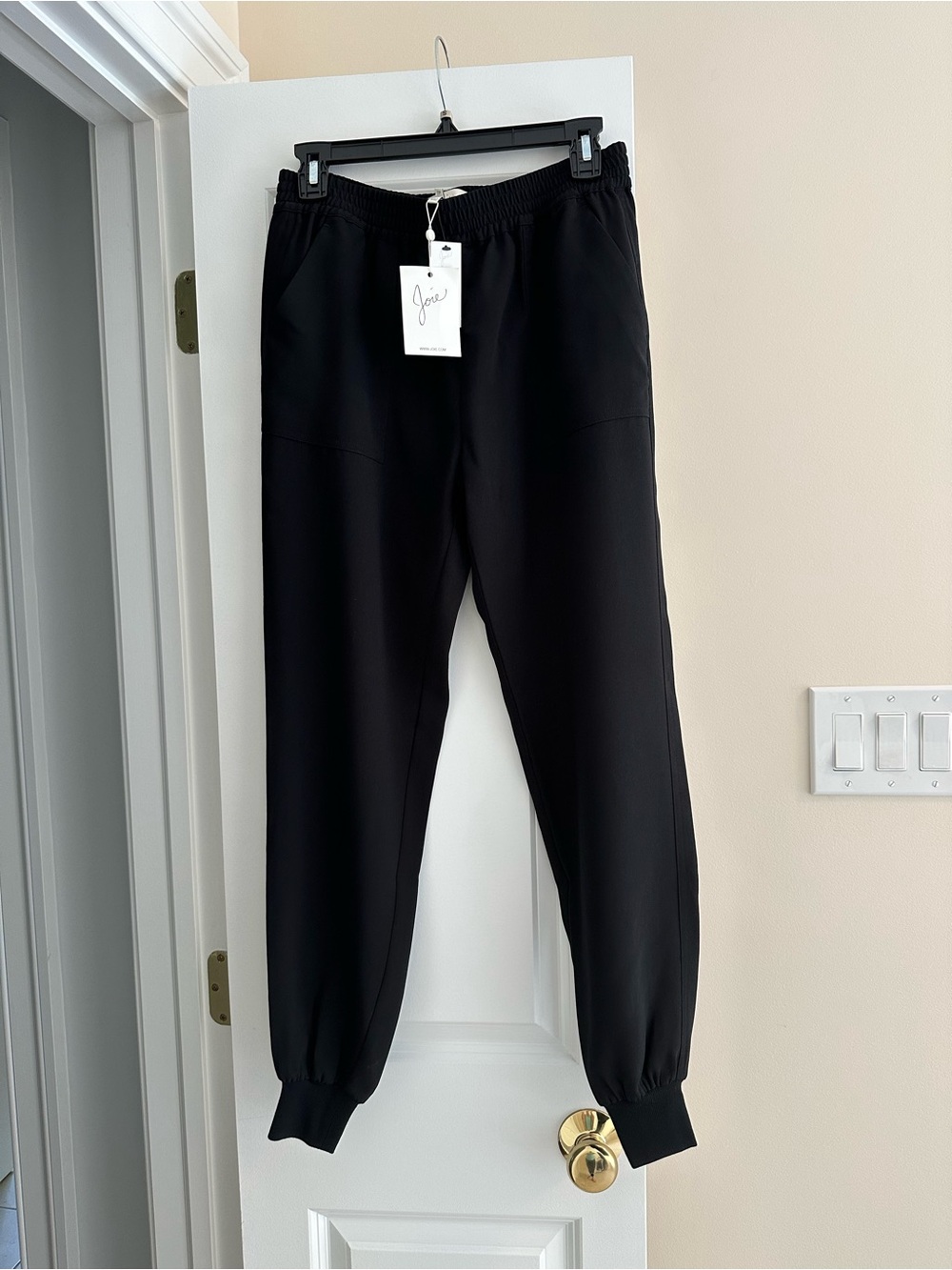 Joie Black Elastic Waist Jogger Pants